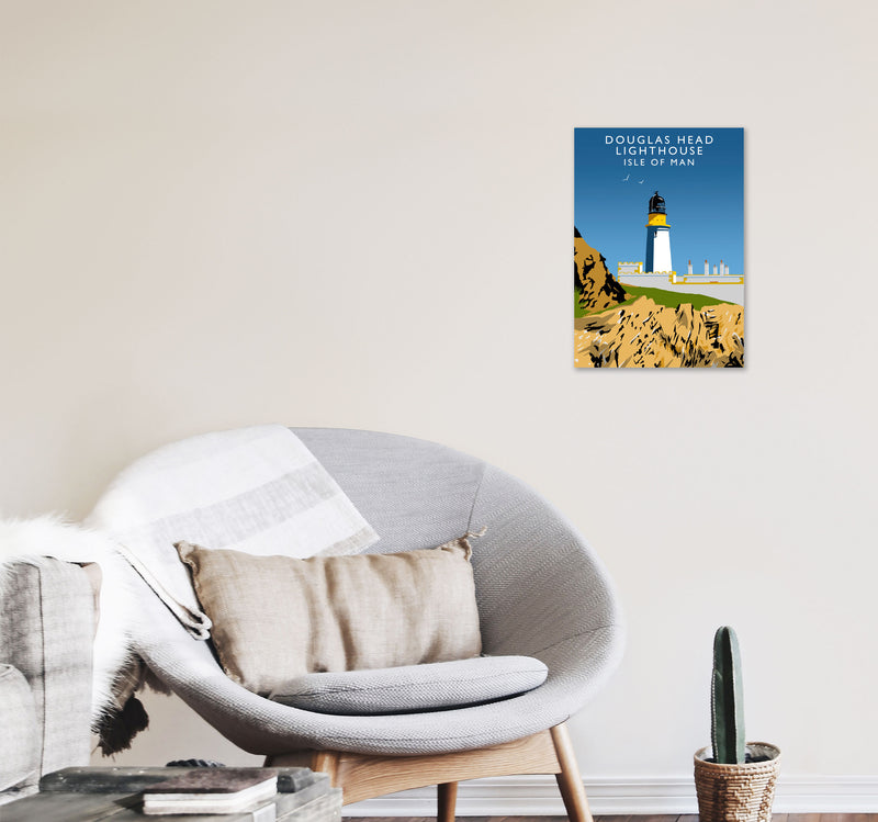 Douglas Head Lighthouse Isle of Man Framed Art Print by Richard O'Neill A3 Black Frame