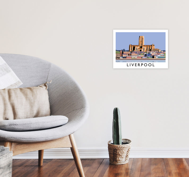 Liverpool Framed Digital Art Print by Richard O'Neill A3 Black Frame