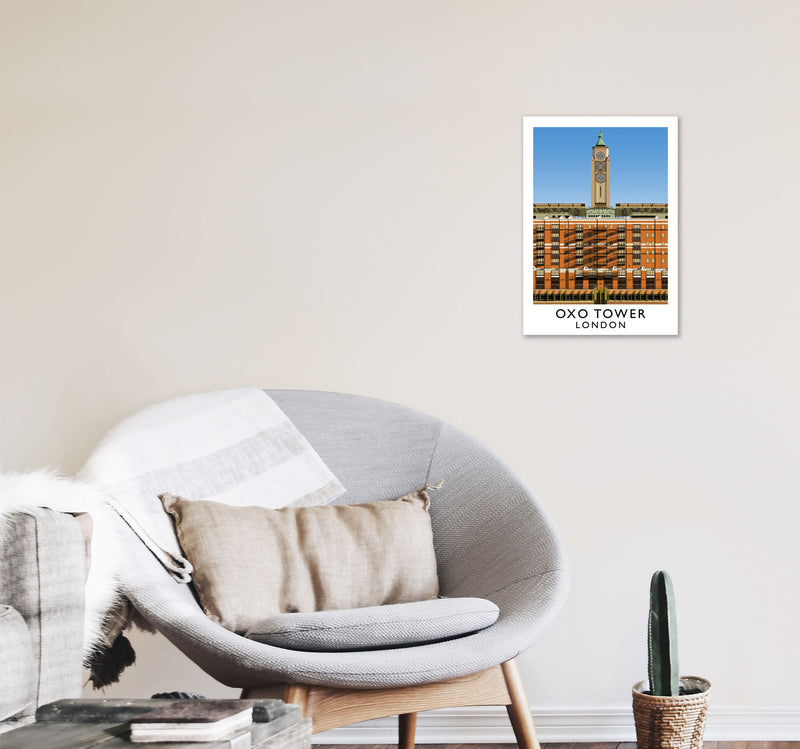 Oxo Tower by Richard O'Neill A3 Black Frame