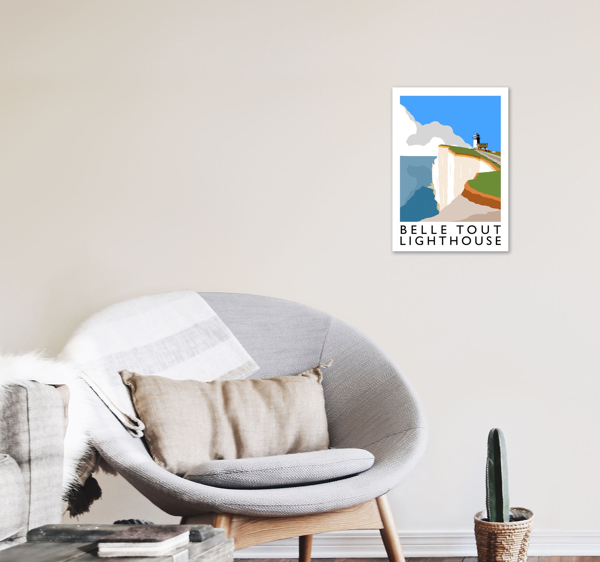 Belle Tout Lighthouse Framed Digital Art Print by Richard O'Neill A3 Black Frame