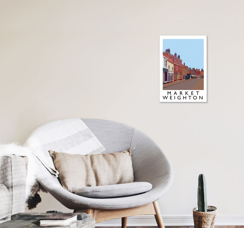 Market Weighton by Richard O'Neill Yorkshire Art Print, Vintage Travel Poster A3 Black Frame