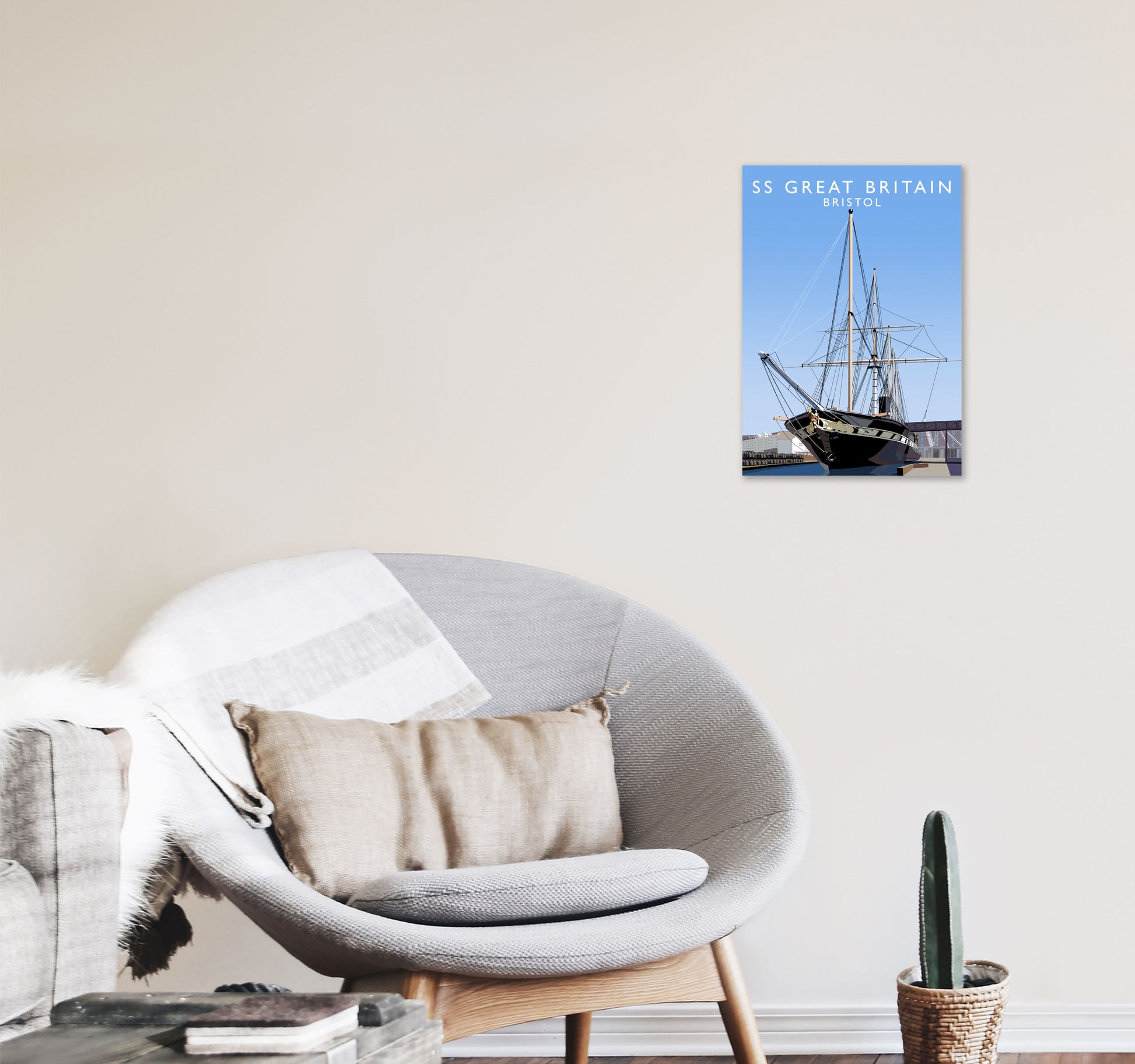 SS Great Britain Bristol Art Print by Richard O'Neill A3 Black Frame