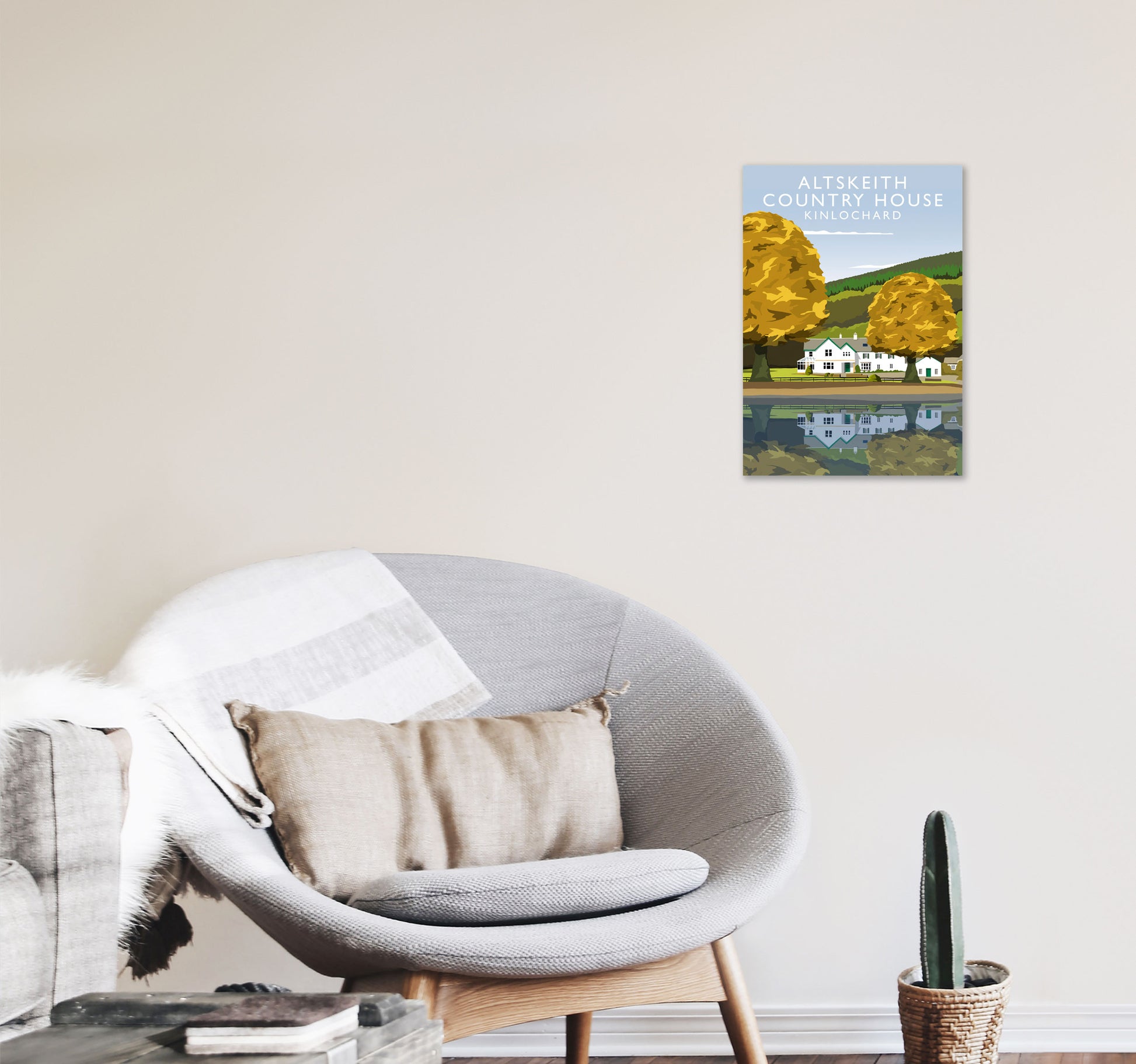 Altskeith Country House (Portrait) by Richard O'Neill A3 Black Frame