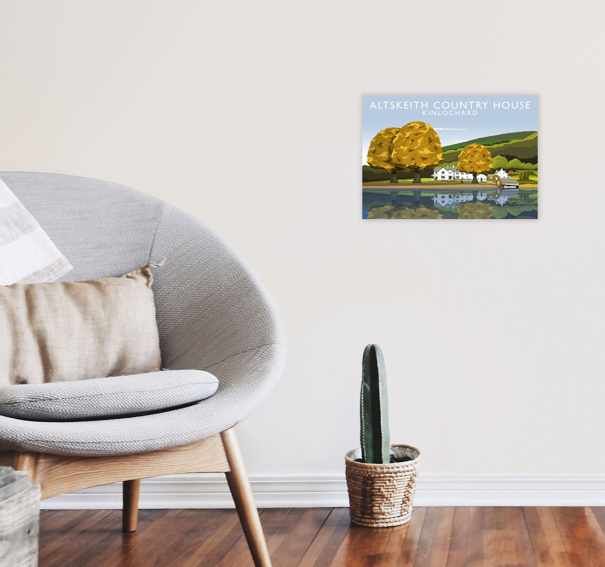 Altskeith Country House (Landscape) by Richard O'Neill A3 Black Frame