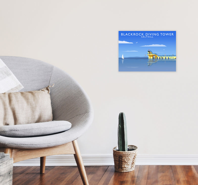 Blackrock Diving Tower (Landscape) by Richard O'Neill A3 Black Frame