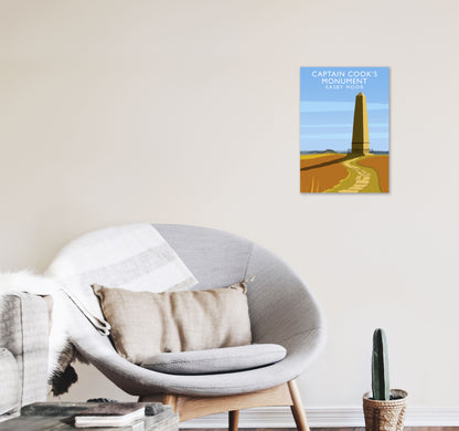 Captain Cooks Monument (Portrait) by Richard O'Neill A3 Black Frame