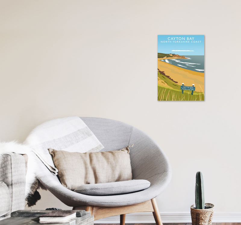 Cayton Bay North Yorkshire Coast Framed Digital Art Print by Richard O'Neill A3 Black Frame