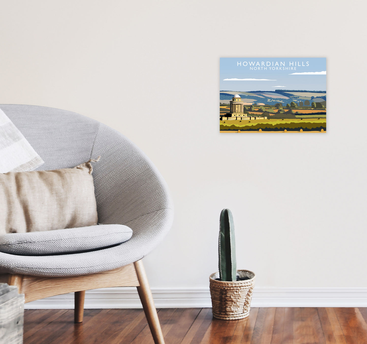 Howardian Hills (Landscape) by Richard O'Neill Yorkshire Art Print Poster A3 Black Frame