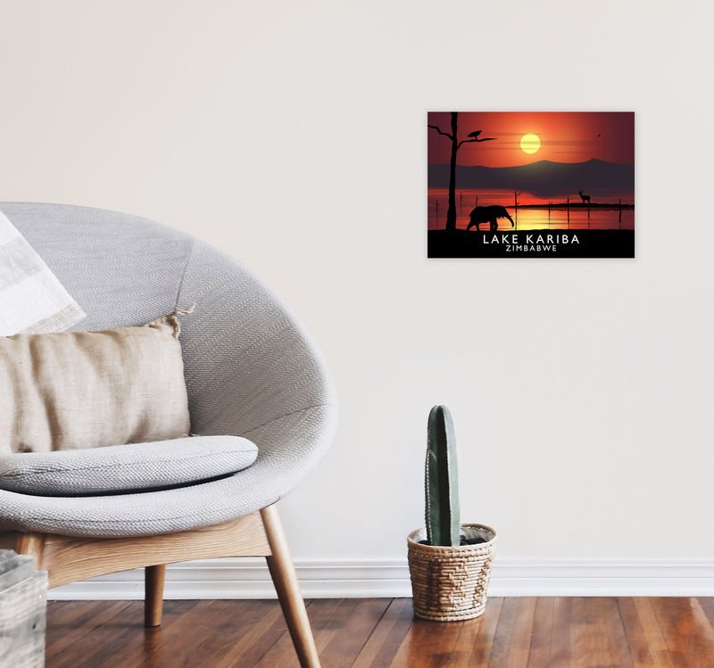Lake Kariba Zimbabwe Framed Digital Art Print by Richard O'Neill A3 Black Frame