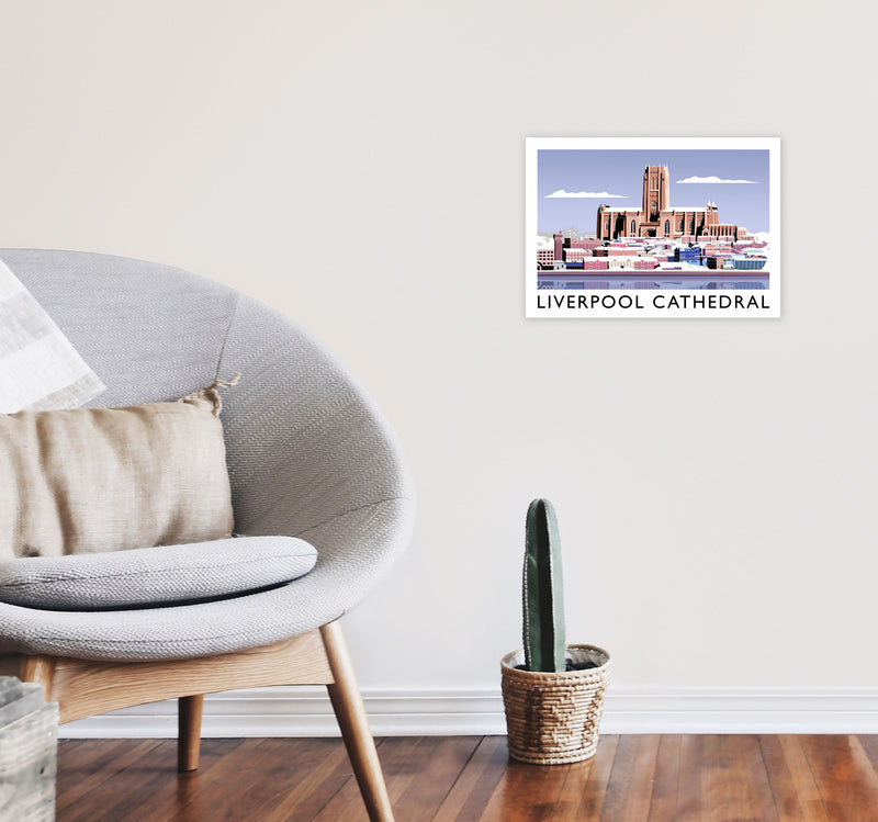 Liverpool Cathedral In Snow by Richard O'Neill A3 Black Frame
