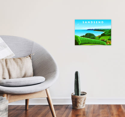Sandsend Art Print by Richard O'Neill A3 Black Frame