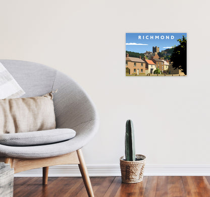 Richmond Travel Art Print by Richard O'Neill, Framed Wall Art A3 Black Frame