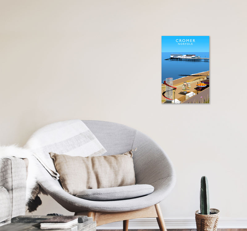 Cromer Norfolk Framed Digital Art Print by Richard O'Neill A3 Black Frame