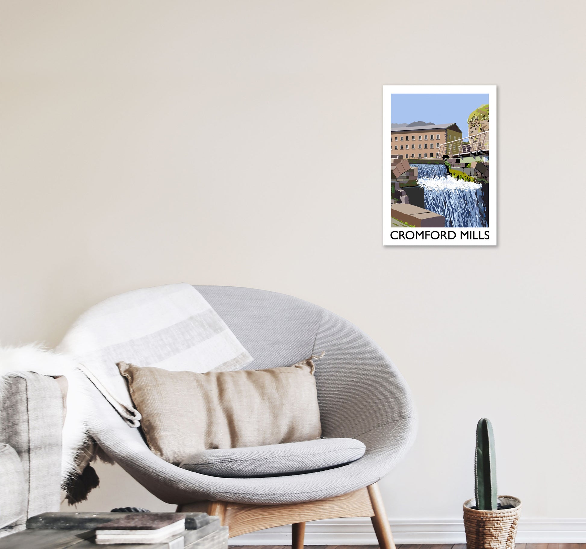 Cromford Mills Portrait by Richard O'Neill A3 Black Frame