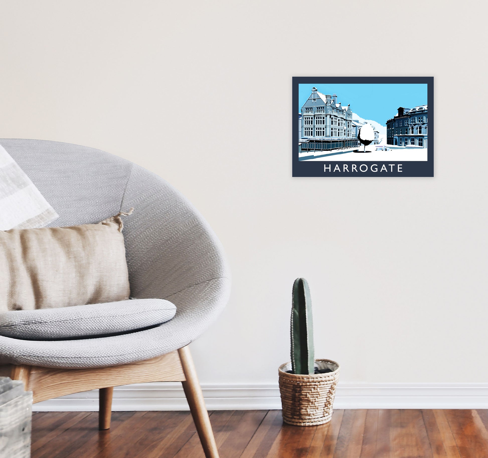 Harrogate Travel Art Print by Richard O'Neill, Framed Wall Art A3 Black Frame