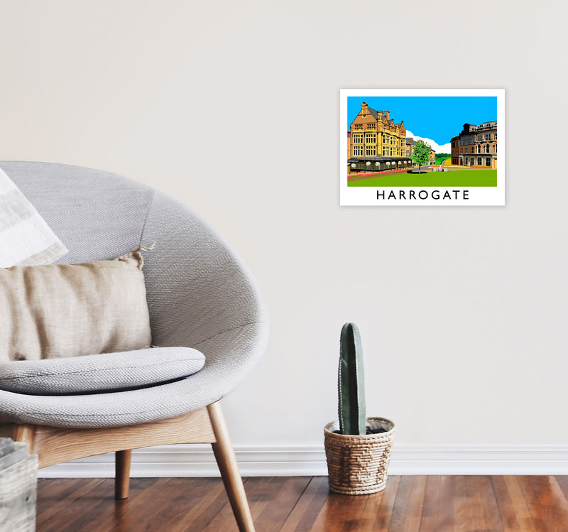 Harrogate Travel Art Print by Richard O'Neill, Framed Wall Art A3 Black Frame