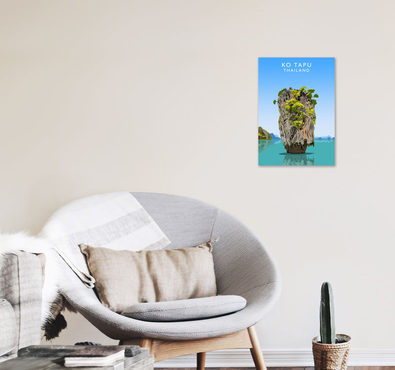 Ko Tapu Thailand Travel Art Print by Richard O'Neill, Framed Wall Art A3 Black Frame
