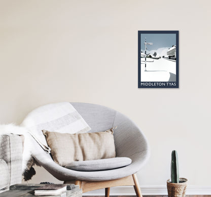 Middleton Tyas Travel Art Print by Richard O'Neill, Framed Wall Art A3 Black Frame