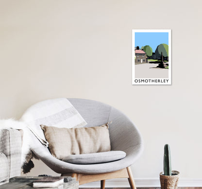 Osmotherley Travel Art Print by Richard O'Neill, Framed Wall Art A3 Black Frame