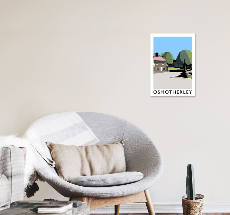 Osmotherley Travel Art Print by Richard O'Neill, Framed Wall Art A3 Black Frame