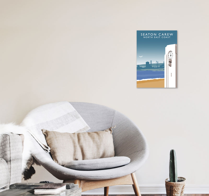 Seaton Carew North East Coast Travel Art Print by Richard O'Neill A3 Black Frame
