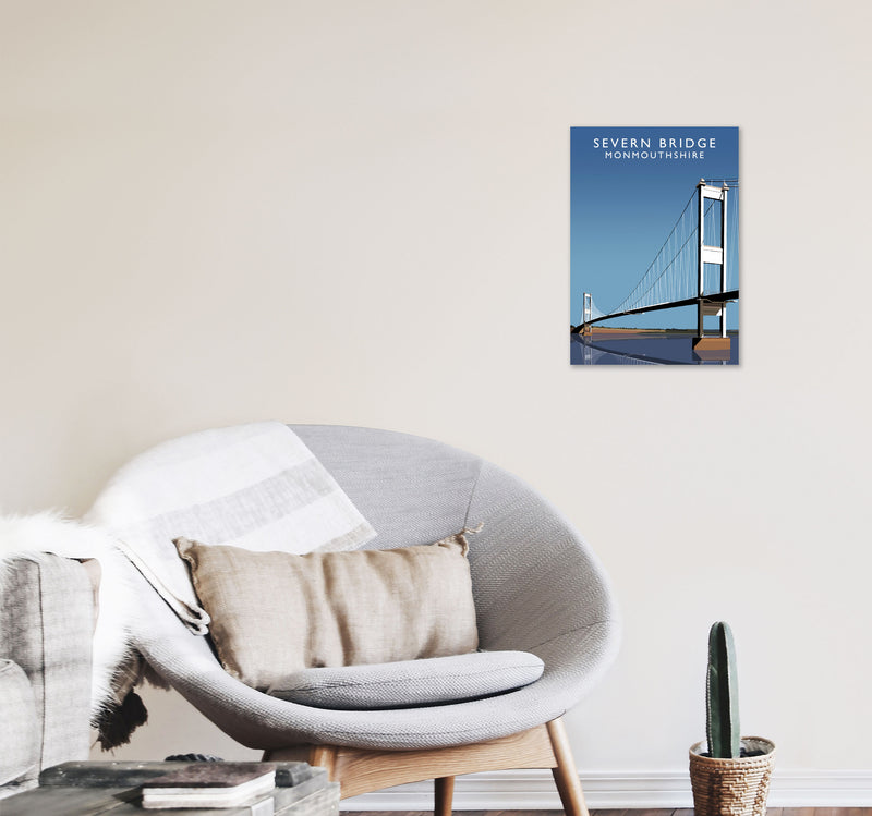 Severn Bridge Monmouthshire Art Print by Richard O'Neill, Framed Wall Art A3 Black Frame