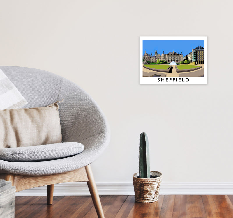 Sheffield Framed Digital Art Print by Richard O'Neill A3 Black Frame