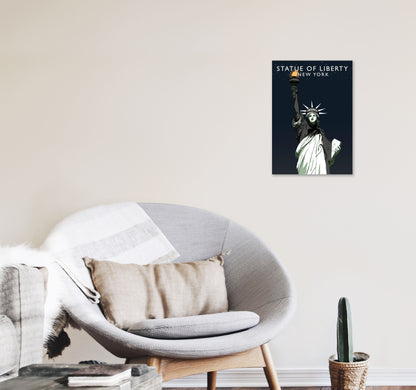 Statue of Liberty New York Art Print by Richard O'Neill A3 Black Frame
