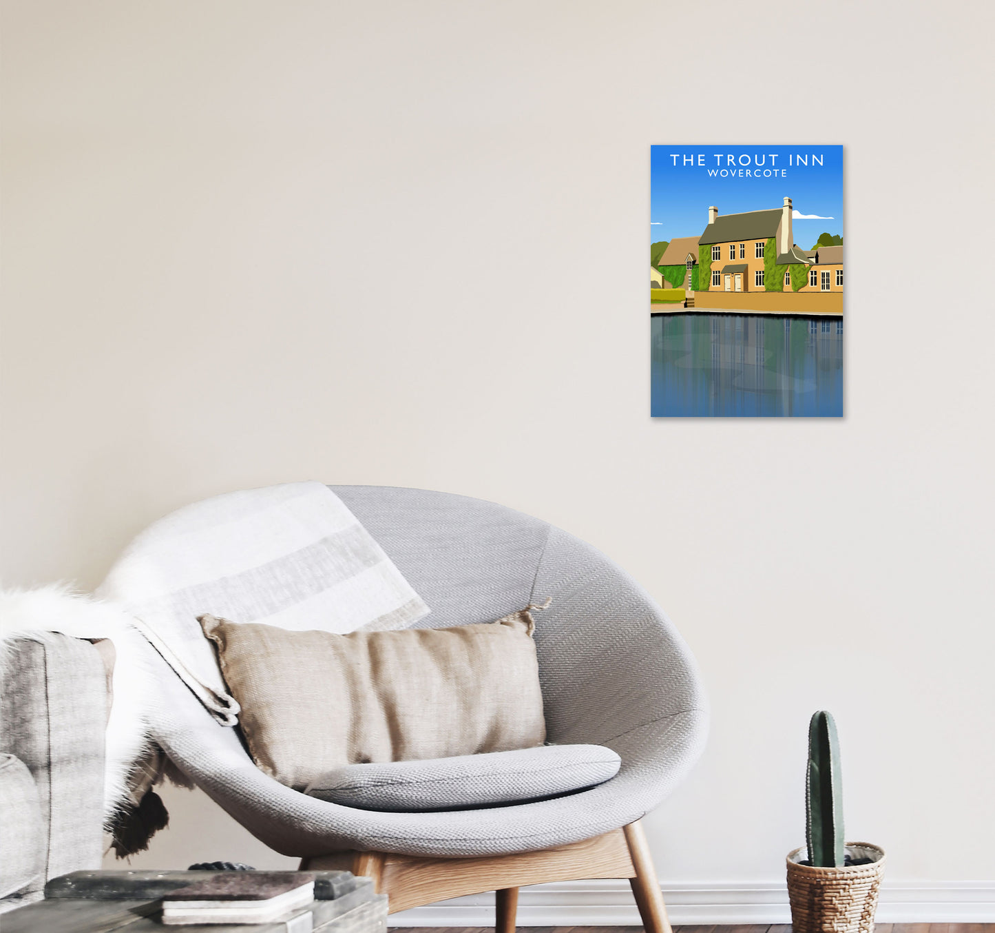 The Trout Inn Wolvercote Travel Art Print by Richard O'Neill A3 Black Frame