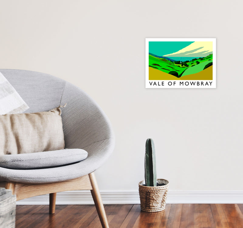 Vale of Mowbray Travel Art Print by Richard O'Neill, Framed Wall Art A3 Black Frame