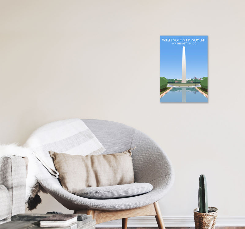 Washington Monument Washington DC Travel Art Print by Richard O'Neill A3 Black Frame