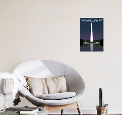 Washington Monument Washington DC Travel Art Print by Richard O'Neill A3 Black Frame