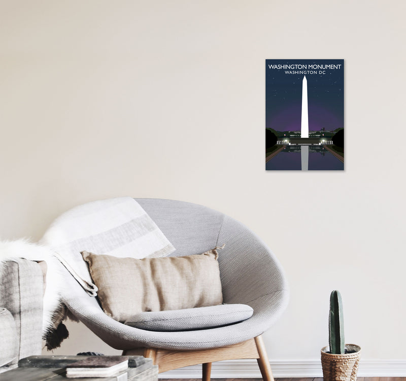 Washington Monument Washington DC Travel Art Print by Richard O'Neill A3 Black Frame