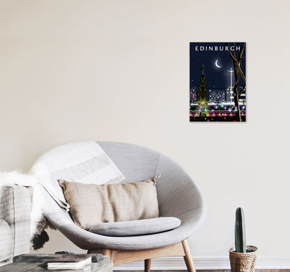 Edinburgh Night Portrait by Richard O'Neill A3 Black Frame