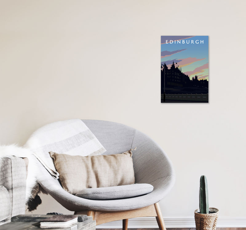 Edinburgh Art Print by Richard O'Neill A3 Black Frame