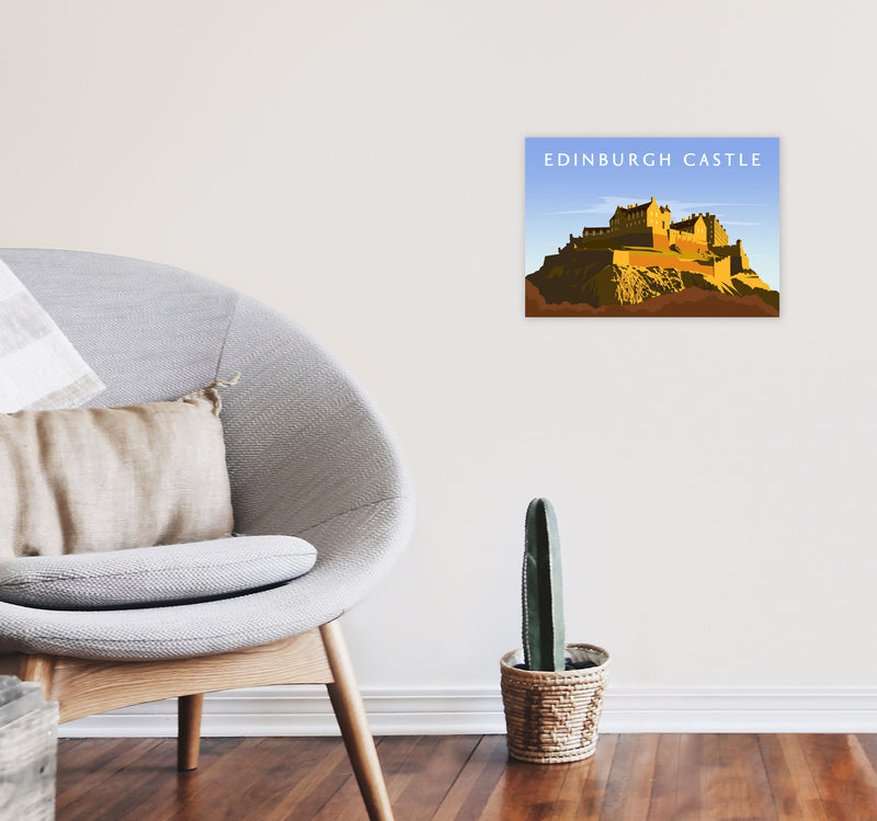 Edinburgh Castle Art Print by Richard O'Neill A3 Black Frame