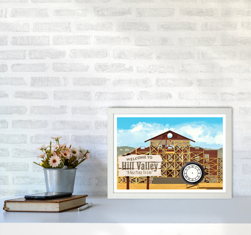Hill Valley 1885 Art Print by Richard O'Neill A3 Oak Frame