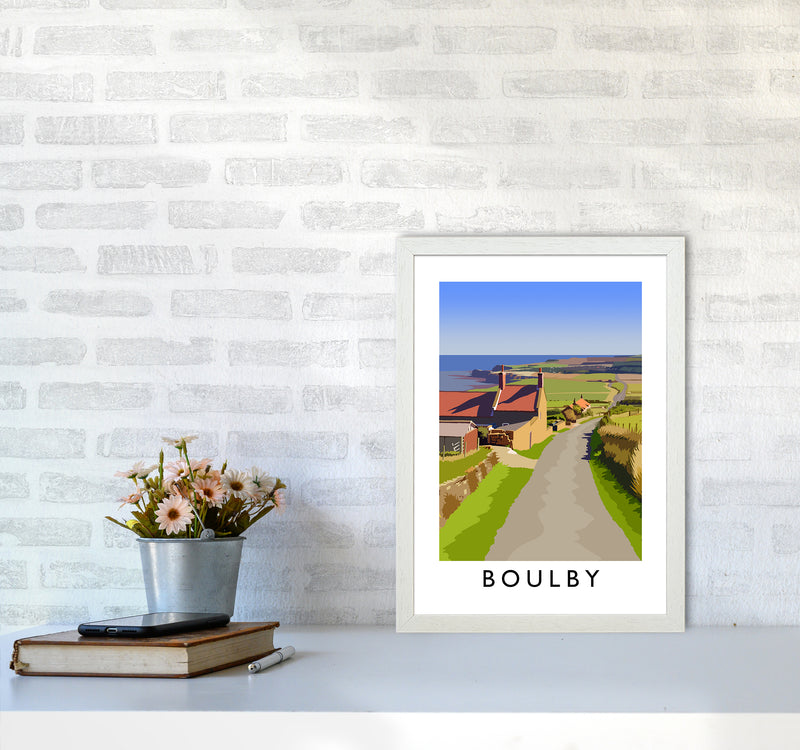 Boulby 2 Portrait Art Print by Richard O'Neill A3 Oak Frame