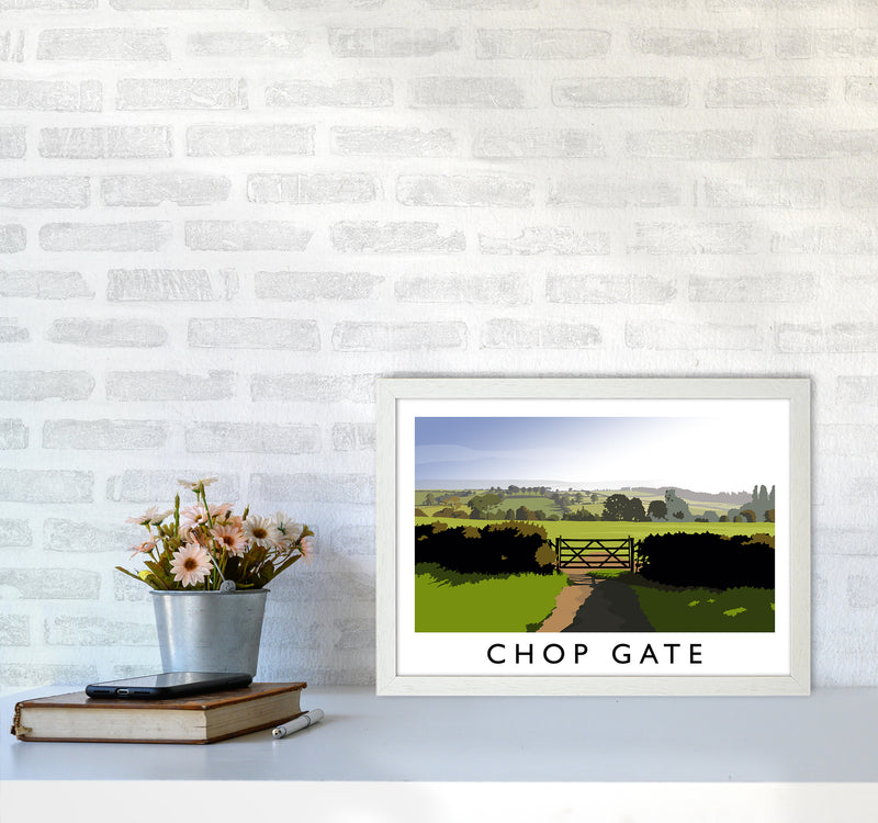 Chop Gate Travel Art Print by Richard O'Neill A3 Oak Frame