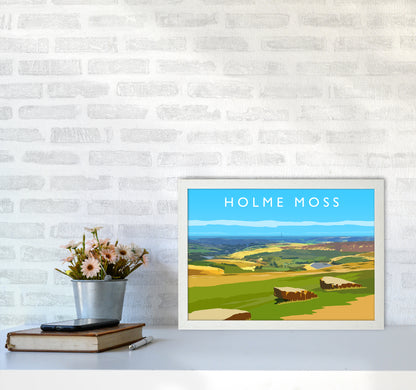 Holme Moss Travel Art Print by Richard O'Neill A3 Oak Frame