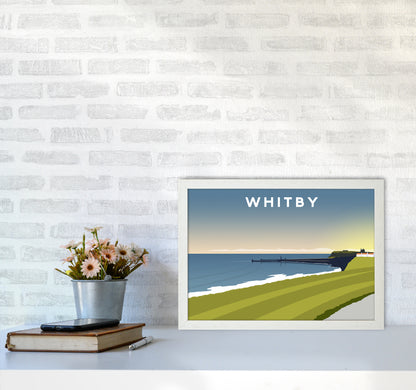 Whitby 5 Travel Art Print by Richard O'Neill A3 Oak Frame