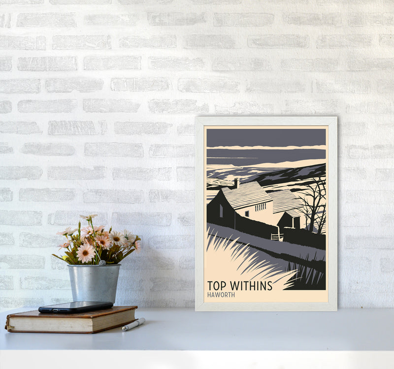 Top Withins portrait Travel Art Print by Richard O'Neill A3 Oak Frame
