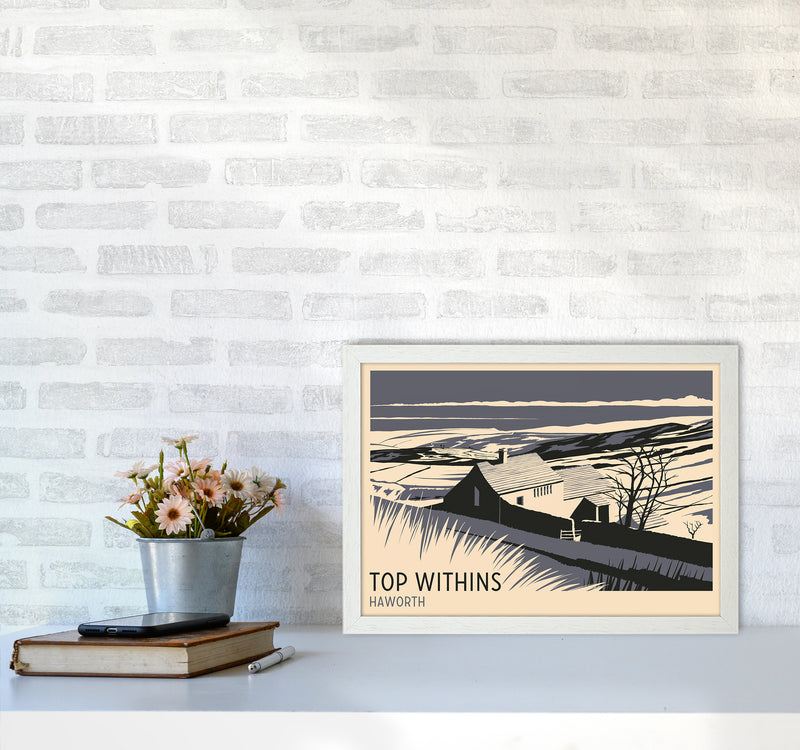 Top Withins Travel Art Print by Richard O'Neill A3 Oak Frame