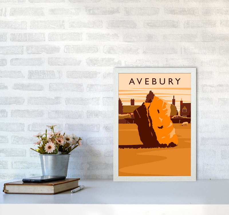 Avebury portrait Travel Art Print by Richard O'Neill A3 Oak Frame