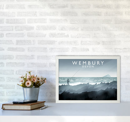 Wembury Travel Art Print by Richard O'Neill A3 Oak Frame