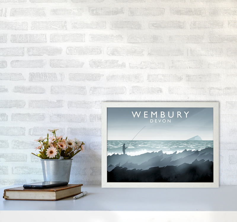 Wembury Travel Art Print by Richard O'Neill A3 Oak Frame