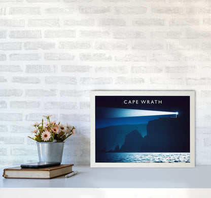 Cape Wrath Travel Art Print by Richard O'Neill A3 Oak Frame