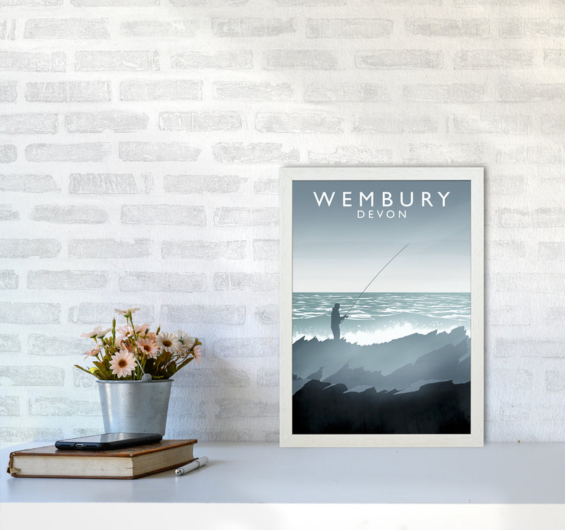 Wembury portrait Travel Art Print by Richard O'Neill A3 Oak Frame
