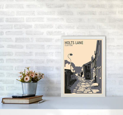 Holts Lane, Clayton Travel Art Print by Richard O'Neill A3 Oak Frame