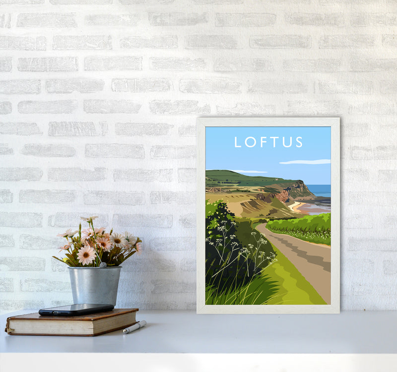 Loftus portrait Travel Art Print by Richard O'Neill A3 Oak Frame
